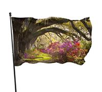 Drapeau 0,9 x 1,5 m extérieur décoratif bannière grand romantique forêt arbres fleurs jardin drôle drapeau couleur vive polyester cour