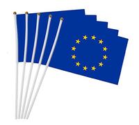 Drapeau 10pcs Union Européenne Main Drapeau De Ondulation Drapeau De L' Polyester Bureau National Car Euro Drapeaux Main Held (14x21cm) De