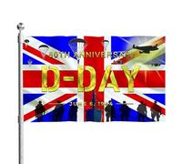 Drapeau 150x90cm | 80e Anniversaire Du Débarquement D Day Drapeau Bunting | Drapeau Coloré Du Jour D'atterrissage | Décoration Commémorative Pour La Plupart Des Mâts De