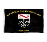 Drapeau 1Er Bataillon Du Génie De Brigade, 1Re Division D'Infanterie Bannières Éclatantes Durable Drapeaux Pour Plage Fêtes Toutes Les Saisons 90X150Cm