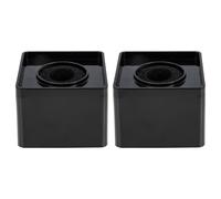 Drapeau 2 Pièces du Microphone Cube Carré Abs Noir pour Logo | Surface Vierge pour Autocollant, Démontage Facile, Format Compact pour Interview Extérieure