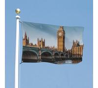 Drapeau 24x35 pouces (61x89 cm) Big Ben et le Parlement, drapeau de bord de rivière, drapeau de maison, bannière de vacances amusante, drapeau vertical double face pour extérieur, drapeaux de jardi