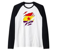 Drapeau 2ème République espagnole Effet tridimensionnel 3D Manche Raglan