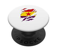 Drapeau 2ème République espagnole Effet tridimensionnel 3D PopSockets PopGrip Adhésif