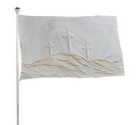 Drapeau 3 croix sur la colline 9,5 x 1,5 m pour jardin, cour, porche, pelouse, ferme