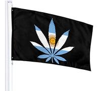 Drapeau 3 X 5 Argentine Drapeau Weed Leaf 100% Polyester Monocouche Translucide Drapeaux 90 X 150CM