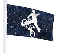 Drapeau 3 X 5 Bike Rider Silhouette 100% Polyester Monocouche Translucide Drapeaux 90 X 150CM - Bannière 3' X 5'