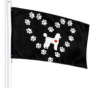 Drapeau 3 X 5 Caniche Chien Coeur 100% Polyester Monocouche Drapeaux Translucides 90 X 150CM