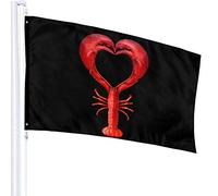 Drapeau 3 X 5 Coeur Homard 100% Polyester Monocouche Drapeaux Translucides 90 X 150CM - Bannière 3' X 5'