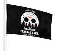 Drapeau 3 X 5 Crystal-Lake-Camp-Counselor-MFit-Black 100% Polyester Monocouche Translucide Drapeaux 90 X 150CM - Bannière 3' X 5'