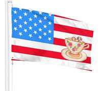 Drapeau 3 X 5 Cup Of Tea Dogs 100% Polyester Monocouche Translucide Drapeaux 90 X 150CM - Bannière 3' X 5'