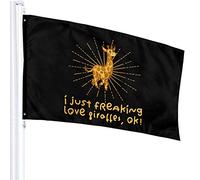 Drapeau 3 X 5 I Just Freaking Love Giraffes, Ok 100% Polyester Monocouche Translucide Drapeaux 90 X 150CM
