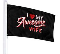 Drapeau 3 X 5 I Love My Awesome Wife 1 100% Polyester Monocouche Translucide Drapeaux 90 X 150CM