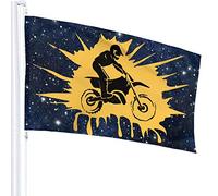 Drapeau 3 X 5 Motocross Dirt Bike Rider 100% Polyester Monocouche Translucide Drapeaux 90 X 150CM - Bannière 3' X 5'