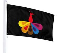 Drapeau 3 x 5 paon coloré 100% polyester monocouche drapeaux translucides 90 x 150 cm - bannière 3' x 5'