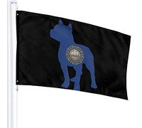 Drapeau 3 X 5 Patriotic Pitbull New Hampshire State Flag 100% Polyester Single Layer Translucent Flags 90 X 150CM - Banner 3' X 5'