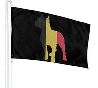 Drapeau 3 X 5 Patriotique Pitbull Belgique Drapeau 100% Polyester Monocouche Translucide Drapeaux 90 X 150CM - Bannière 3' X 5'