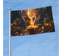 Drapeau 3 x 5 pieds Ampoule Drapeaux drôles pour toutes les saisons pour l'extérieur saisons pour la décoration de dortoir Fêtes en plei