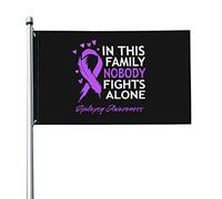 Drapeau 3 x 5 pieds dans cette famille, personne ne se bat seul, drapeaux de sensibilisation à l'épilepsie, bannière de couleurs vives avec œillets en laiton pour décoration intérieure et extérieure
