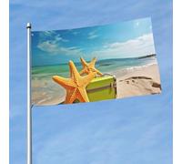Drapeau 3 x 5 pieds Étoile de mer de plage Drapeaux amusants de vacances pour toutes les saisons pour l'extérieur saisons pour la décoration de dort