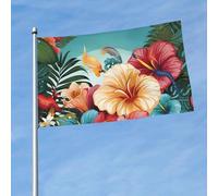 Drapeau 3 x 5 pieds Tropical Summer Funny Flags Holiday Garden Flags pour toutes les saisons Drapeaux robustes pour l'extérieur Drapeau toutes saisons pour la décoration de dortoir Fêtes en plein ai