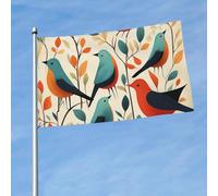 Drapeau 3 x 5 pieds Volée d'oiseaux Drapeaux amusants de vacances pour toutes les saisons pour l'extérieur saisons pour la décoration de dortoir Fêt