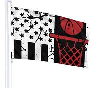 Drapeau 3 X 5 PROUD AN AMERICAN BASKETBALL 100% Polyester Monocouche Translucide Drapeaux 90 X 150CM - Bannière 3' X 5'