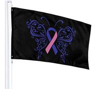 Drapeau 3 X 5 Ruban Cancer de la Thyroïde 100% Polyester Monocouche Drapeaux Translucides 90 X 150CM - Bannière 3' X 5'