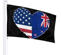 Drapeau 3 X 5 USA Drapeau Coeur 100% Polyester Monocouche Drapeaux Translucides 90 X 150CM