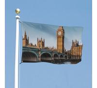 Drapeau 35x59 cm avec Big Ben et le Parlement, drapeau de bord de rivière, drapeau de maison, bannière de vacances amusante, drapeau vertical double face pour extérieur, drapeaux de jardin d'été av