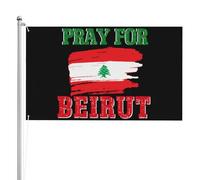Drapeau 3x5 avec bannière Beyrouth - Décoration de fête, impression recto verso, comprend