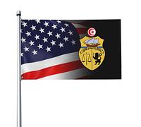 Drapeau 3x5 pieds armoiries de la tunisie, bannière de couleurs vives avec œillets en laiton pour décoration intérieure et extérieure