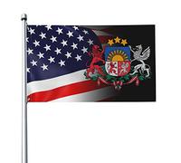 Drapeau 3x5 pieds blason des drapeaux de Lettonie bannière de couleurs vives avec œillets en laiton pour la décoration intérieure et extérieure
