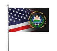 Drapeau 3x5 pieds blason des drapeaux du Salvador bannière de couleurs vives avec œillets en laiton pour la décoration intérieure et extérieure