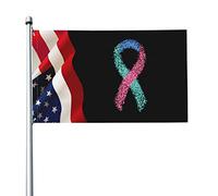 Drapeau 3x5 pieds drapeaux de sensibilisation au CANCER de la thyroïde bannière de couleurs vives avec œillets en laiton pour la décoration intérieure extérieure