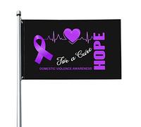 Drapeau 3x5 pieds Hope for a Cure drapeaux de sensibilisation à la violence domestique bannière de couleurs vives avec œillets en laiton pour la décoration intérieure extérieure