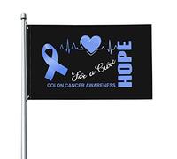 Drapeau 3x5 pieds Hope for a Cure drapeaux de sensibilisation au cancer du côlon bannière de couleurs vives avec œillets en laiton pour la décoration intérieure et extérieure