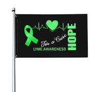 Drapeau 3x5 pieds Hope for a Cure Lyme, drapeaux de sensibilisation, bannière de couleurs vives avec œillets en laiton pour décoration intérieure et extérieure