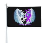 Drapeau 3x5 pieds Son combat est notre combat Drapeaux de sensibilisation à la fibromyalgie Bannière de couleurs vives avec œillets en laiton pour la décoration intérieure et extérieure
