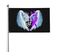 Drapeau 3x5 pieds Son combat est notre combat Drapeaux de sensibilisation à la fibrose kystique Bannière de couleurs vives avec œillets en laiton pour la décoration intérieure et extérieure