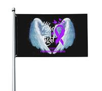 Drapeau 3x5 pieds Son combat est notre combat Drapeaux de sensibilisation à la fibrose kystique Bannière de couleurs vives avec œillets en laiton pour la décoration intérieure et extérieure