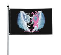Drapeau 3x5 pieds Son combat est notre lutte contre le cancer du sein Drapeaux de sensibilisation aux couleurs vives Bannière avec œillets en laiton pour la décoration intérieure et extérieure