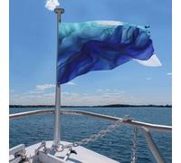 Drapeau 4 x 6 pieds abstrait bleu comme des vagues drapeau toutes saisons pour la décoration