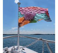 Drapeau 4 x 6 pieds Écailles colorées avec des drapeaux de fleurs drôles Drapeaux de jardin de vacances pour toutes les saisons Drapeaux robustes pour l'extérieur Drapeau toutes saisons pour la déco