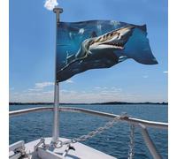 Drapeau 4 x 6 pieds Grand requin blanc Drapeau toutes saisons pour la décoration de dortoi