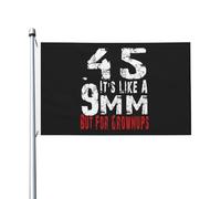 Drapeau .45 Acp : C'Est Comme Un 9 Mm, Mais Pour Adultes. Deuxième Amendement. Décoration Bannière Décoratif Suspendre Drapeau De Cour Pour Porte Ferme Intérieure 90X150Cm