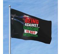 Drapeau 4x6 « Contre le génocide » - « L’antisémitisme » - Bannière extérieure - Panneau coloré - Décoration extérieure