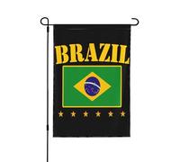Drapeau 6 étoiles Brésil 2026, supporter du Brésil, ballon de football, Coupe du monde 2026, bannière double face 30 x 45 cm (12 x 18 pouces), sans mât