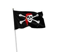 Drapeau 70 × 100 cm en tissu nautique, résistant et aux couleurs vives et aux intempéries. Différentes occasions : Italie, Palestine, Ukraine, Europe, Pirates (Pirates)