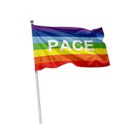 Drapeau 70 × 100 cm en tissu nautique, résistant et aux couleurs vives et aux intempéries. Différentes occasions : Italie, Palestine, Ukraine, Europe, Pirates (Pace)